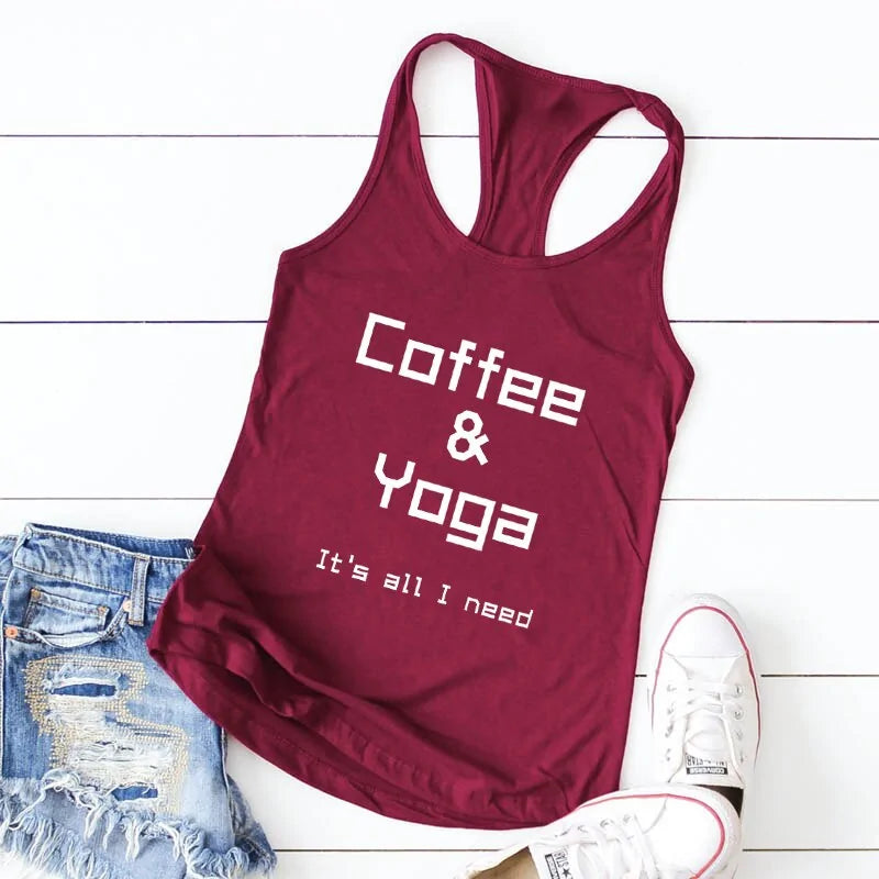 Repeat Coffee, Yoga, Wine: Women's Funny Racerback Tank for Gym and SuWelcome to our store, where your satisfaction is our top priority! We're thrilled to offer drop shipping, wholesale, and customized services, so don't hesitate to reRepeat Coffee, Yoga, Wine