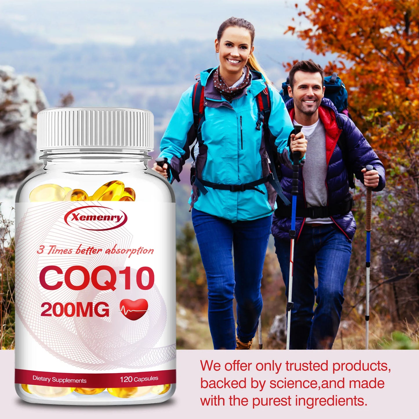 Coenzyme Q10 200mg - Energy Production, Heart, Cardiovascular Health, Circulation Support, Antioxidant - 120 Capsules