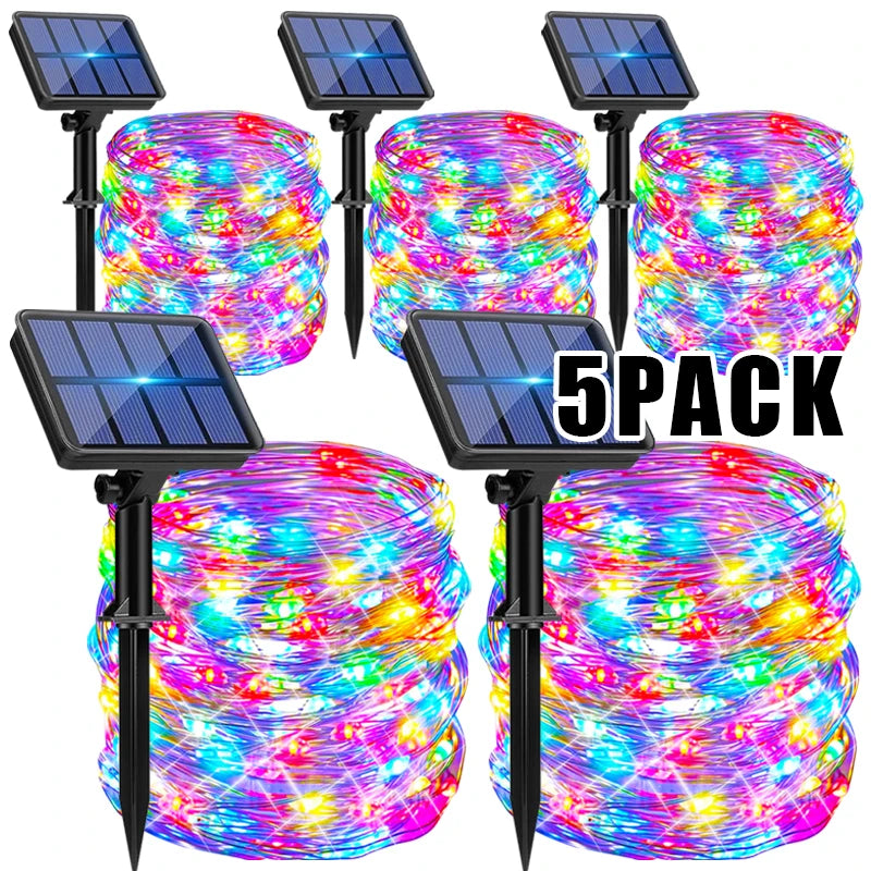 Outdoor LED Solar Fairy Lights Christmas Decoration Waterproof Solar GSpecification:

Solar panel: 1.2V 150mA
Solar cells: 600mAh (5/7/10M) 800mAh (20/30M) hydrogen nickel battery
Charging time: leave in the sun for 4-8 hours
Working tOutdoor LED Solar Fairy Lights Christmas Decoration Waterproof Solar Garland 8Mode Lights
