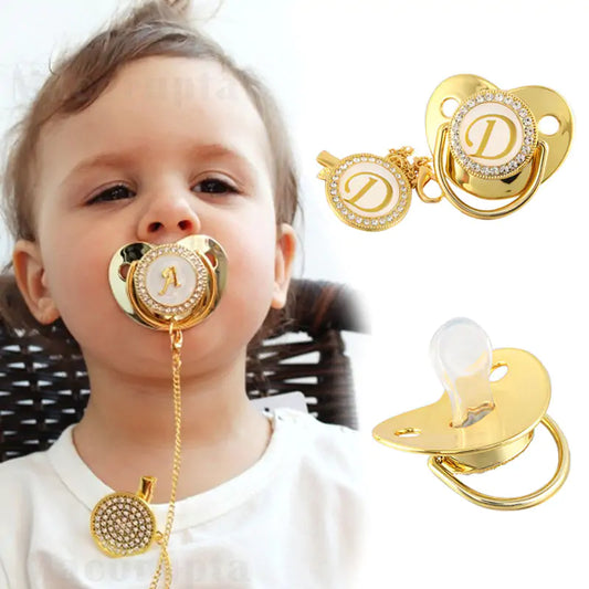 Initial Baby  LetterIntroducing the Name Initial Letter Baby Pacifier – the perfect blend of style, safety, and comfort for your little one's needs!Stylish Design: Make a statement withInitial Baby Letter