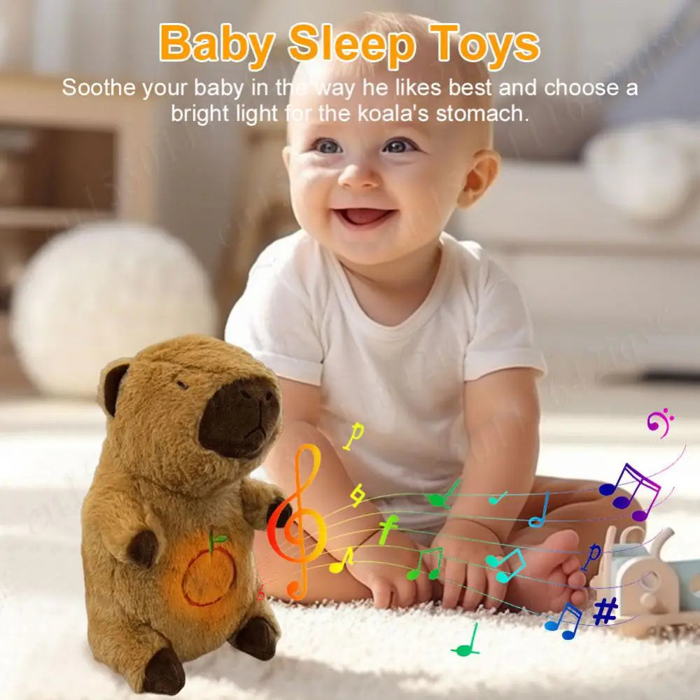 Baby Plush Doll Breathing Bear Baby Soothing Otter Toy Kids Music SleeCute Capybara Baby Sound Machine with Music Lights Rhythmic Breathing Motion Comfort Doll Baby Sleep Soother for Newborn Infants

Feature:

1.Soothing Comfort: EmbraBaby Plush Doll Breathing Bear Baby Soothing Otter Toy Kids Music Sleep Playmate Sleeping Companion Sound Light Doll Toy Gifts