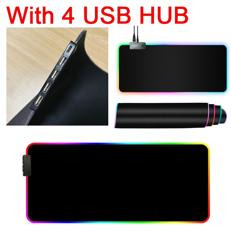 RGB Mouse Pad with CableThe RGB Mouse Pad with Cable is the perfect computer accessory for gamers and general computer users alike. This massive mouse pad is backlit with RGB LEDs and has pRGB Mouse Pad