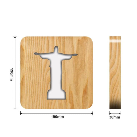 Jesus LED Night Light USB Plug WoodIntroducing our latest Christian LED Night Light, where functionality meets comfort and style!Say goodbye to flickering distractions with our innovative design that Jesus LED Night Light USB Plug Wood
