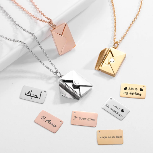 Envelope NecklaceAre you looking for an incomparable, yet meaningful gift to express your love or appreciation? Then look no further â the Envelope Necklace is here to save the dayEnvelope Necklace