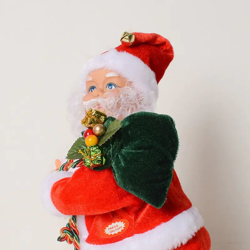 Electric Musical Hip Dancing Santa ClausWelcome the Christmas season in style with our Electric Musical Hip Dancing Santa Claus Doll Toys! This high-quality toy is crafted from flannel and plastic to ensurElectric Musical Hip Dancing Santa Claus