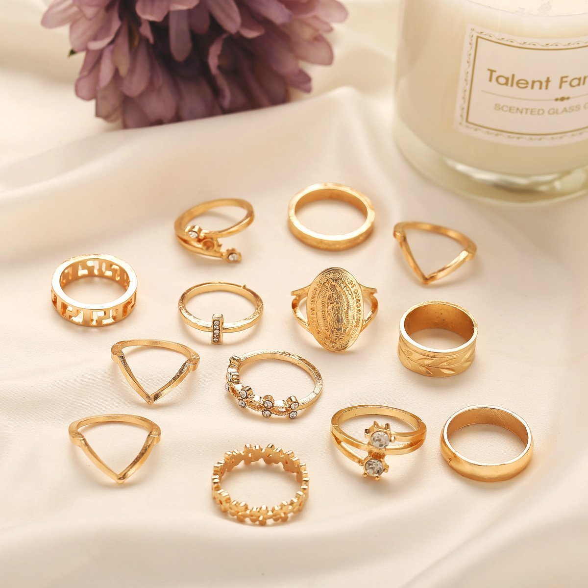 13 Piece Medallion Ring Set With Austrian Crystals 18K Gold Plated RinDimensions:0.15"
Made to Last a lifetime
Garunteed to retain its color and shine
Hypoallergenic Jewelry
Comfort Fit Jewelry
Made in ItalyAustrian Crystals 18K Gold Plated Ring ITALY Design