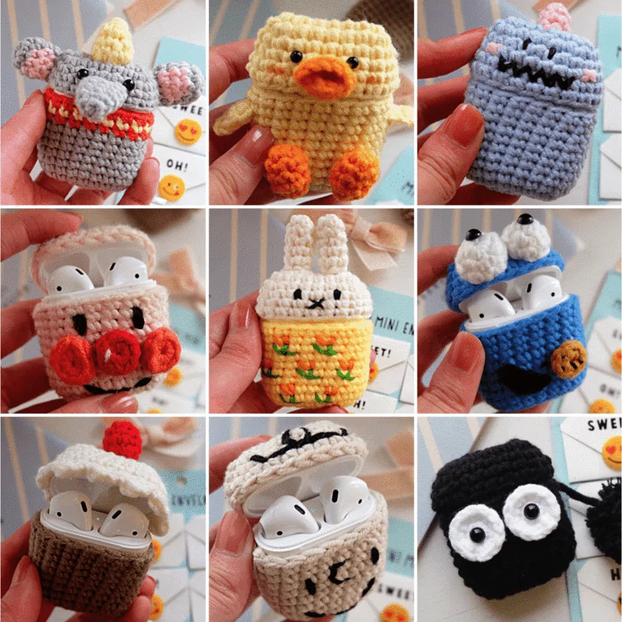 Knitted Cartoon Airpod CasesEmbrace Whimsical Charm with Knitted Cartoon AirPod CasesStep into a world of playful elegance with our Knitted Cartoon AirPod Cases, meticulously crafted to add a tKnitted Cartoon Airpod Cases