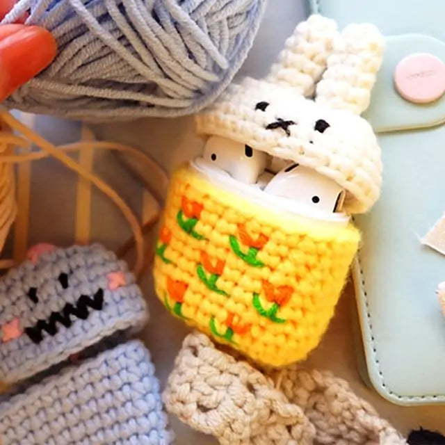 Knitted Cartoon Airpod CasesEmbrace Whimsical Charm with Knitted Cartoon AirPod CasesStep into a world of playful elegance with our Knitted Cartoon AirPod Cases, meticulously crafted to add a tKnitted Cartoon Airpod Cases