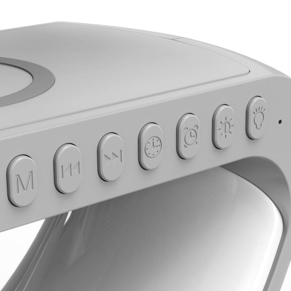 Bluetooth Speaker Wireless Charger LampExperience the perfect blend of illumination and entertainment with our Bluetooth Speaker Wireless Charger Lamp . This multifunctional device serves as a stylish lamBluetooth Speaker Wireless Charger Lamp