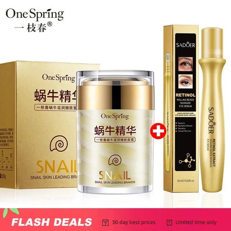 Snail Face Cream + Retinol Eye Massage Roller Serum 2pcs Moisturizing Dear, this set: Snail Face Cream + Retinol Eye massage Roller

 









Gentle and soft   Moisture replenishment  

Moisture replenishment  Delicate, tender and slSnail Face Cream + Retinol Eye Massage Roller Serum 2pcs Moisturizing Eye Bag Face Cream Korean Skin Care Products