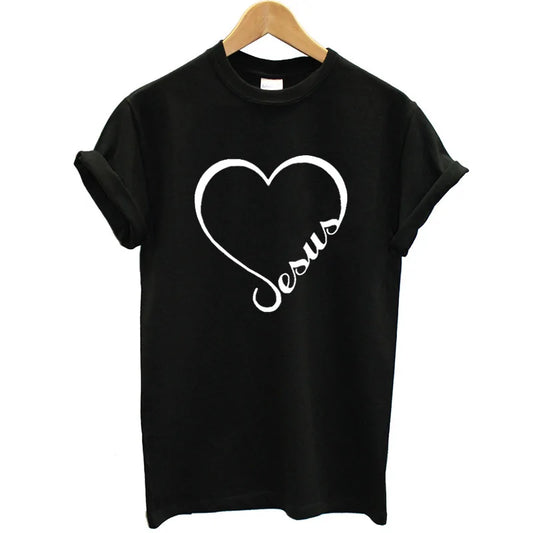 Love Heart Jesus Faith T-ShirtLove Heart Jesus Faith T ShirtEmbrace your faith with this soft cotton tee featuring a heartfelt print, perfect for casual days.Christian Faith T-ShirtShow your devoLove Heart Jesus Faith