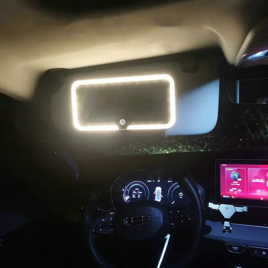 Car Sun Visor Make Up MirrorIlluminate Your Beauty with a Simple TouchExperience the convenience of the touch screen feature that allows you to effortlessly control your mirror’s functions. LigCar Sun Visor Make