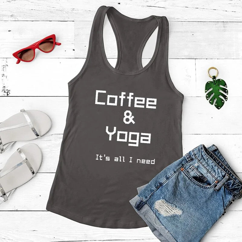 Repeat Coffee, Yoga, Wine: Women's Funny Racerback Tank for Gym and SuWelcome to our store, where your satisfaction is our top priority! We're thrilled to offer drop shipping, wholesale, and customized services, so don't hesitate to reRepeat Coffee, Yoga, Wine