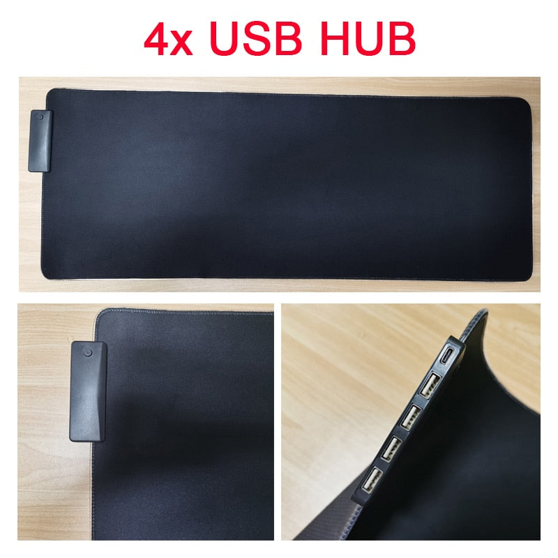 RGB Mouse Pad with CableThe RGB Mouse Pad with Cable is the perfect computer accessory for gamers and general computer users alike. This massive mouse pad is backlit with RGB LEDs and has pRGB Mouse Pad