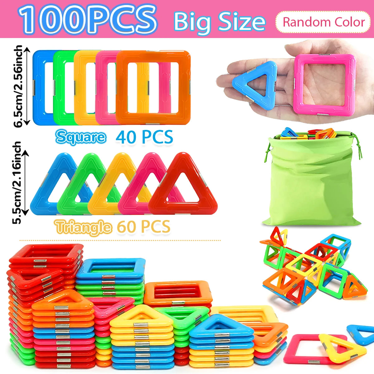 Magnetic Building Blocks Big Size STEM Toys Learning Educational ConstMagnetic Building Blocks Big Size STEM Toys Learning Educational Constructor Set Magnet Toys
