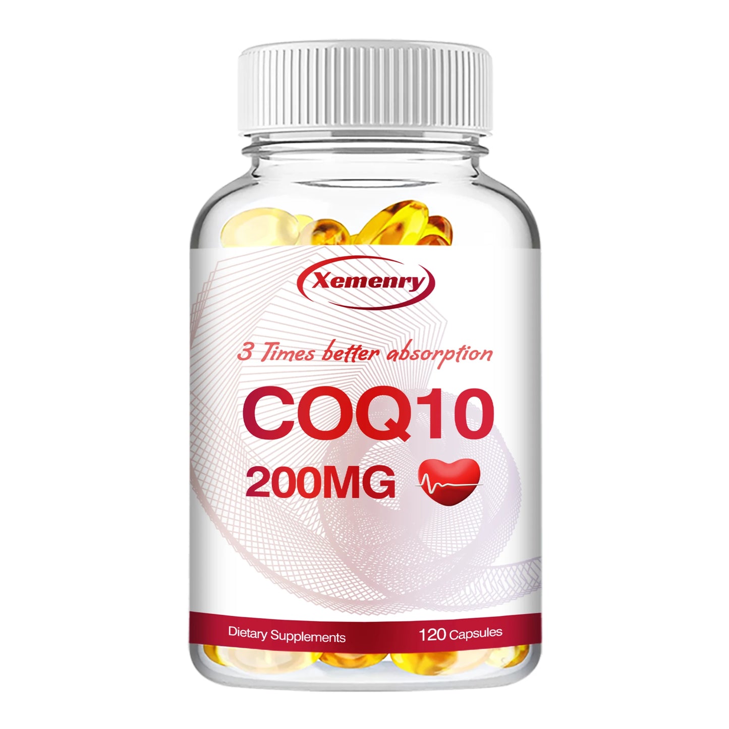 Coenzyme Q10 200mg - Energy Production, Heart, Cardiovascular Health, Circulation Support, Antioxidant - 120 Capsules