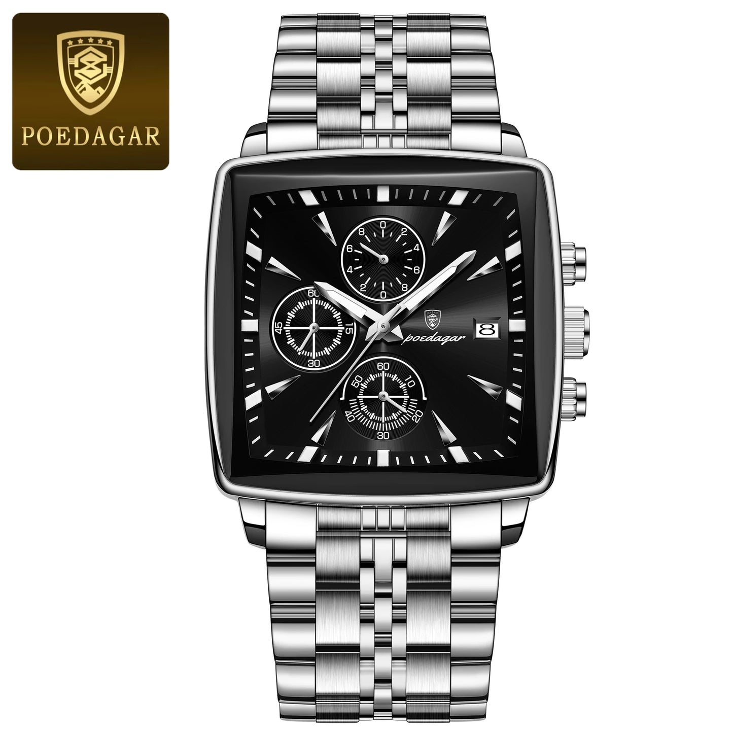 POEDAGAR Luxury Square Sport Man Wristwatch Waterproof Luminous ChronoPackage Included:

1 x POEDAGAR Clock

1 x POEDAGAR Box

1 x Watchband adjust tool

1 x Watch wipe

1 x Warranty card

After-Sales Service:

If you have any questionPOEDAGAR Luxury Square Sport Man Wristwatch Waterproof Luminous Chronograph Quartz Men'