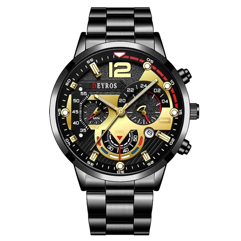 Fashion Mens Stainless Steel Watches Luxury Quartz Wristwatch Calendar• Stainless Steel Case :Crafted from durable stainless steel, this watch offers a sleek and modern look, perfect for any business or casual occasion.

 

• Quartz MoFashion Mens Stainless Steel Watches Luxury Quartz Wristwatch Calendar Luminous Clock Men Business Casual Watch Reloj Hombre