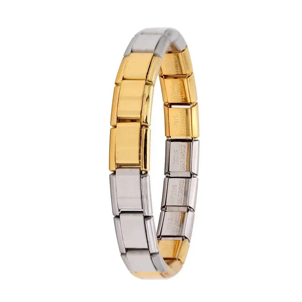 Hapiship New Women's Jewelry 9mm Width Itanlian Elastic Charm Bracelet* Brand:Hapiship
* Make a Happy Bracelet !Jewelry 9mm Width Itanlian Elastic Charm Bracelet Fashion Stainless Steel Bangle ST-
