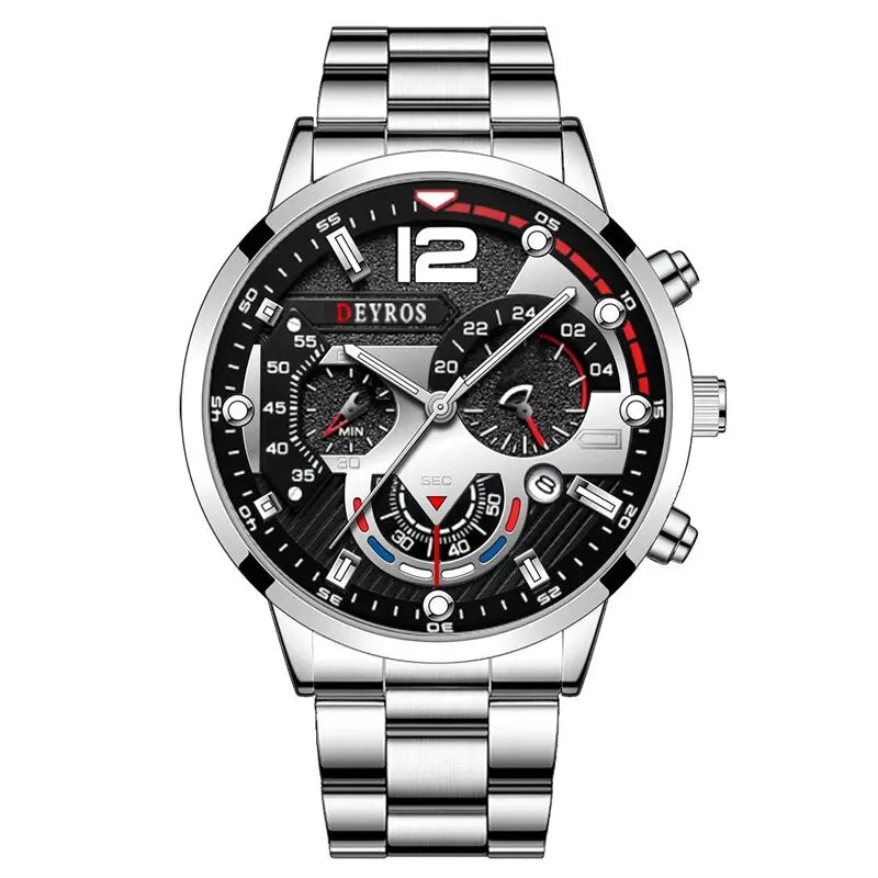 Fashion Mens Stainless Steel Watches Luxury Quartz Wristwatch Calendar• Stainless Steel Case :Crafted from durable stainless steel, this watch offers a sleek and modern look, perfect for any business or casual occasion.

 

• Quartz MoFashion Mens Stainless Steel Watches Luxury Quartz Wristwatch Calendar Luminous Clock Men Business Casual Watch Reloj Hombre